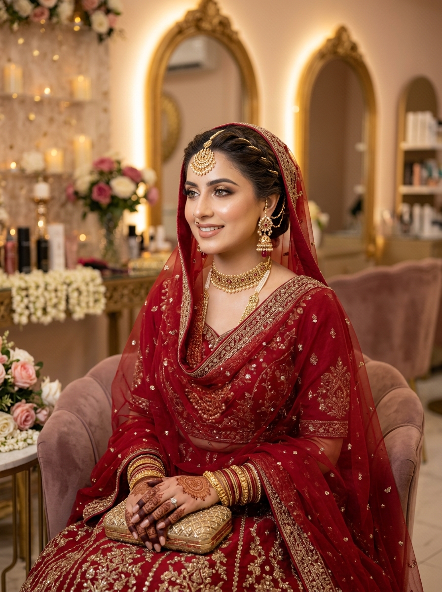 Pakistani bridal makeup styling and traditional makeover demo